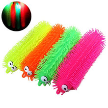 Load image into Gallery viewer, NUOBESTY 1pcs Flashing Light Up Stretchy Caterpillars, Squishy Stress Balls Toy, Anxiety and Stress Relief Toys for Adults Teen Kids(Random Color)
