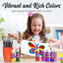 Load image into Gallery viewer, Lartique Washable Paint for Kids - 24 Colors Finger Paint, Regular, Fluorescent and Metallic Kids Paint Set, Safe Non-Toxic Tempera Paint - 2-Ounce Bottles Made in the USA

