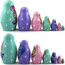 Load image into Gallery viewer, Shimmer and Shine - Wooden Russian Nesting Dolls Matryoshka Stacking Toys for Kids - 7 Juguetes Munecas De Madera Rusas
