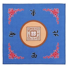 Load image into Gallery viewer, Jigitz Blue Game Mat with Case - Classic Chinese Mahjong Table Mat - 30.8 x 30.8in Felt Table Cover Mahjong Mat
