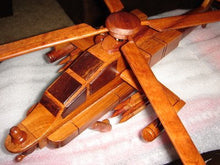 Load image into Gallery viewer, Ah-64 Apache Hand Craft Wooden Model Helicopter Require Couple Simple Assembly
