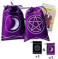 Maeaola Tarot Bag,Rune Bag, Made of Cloth, Gift for Tarot (6 X 9 inches,One in Black and one in Purple)