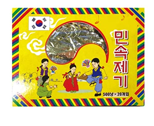 Hyosungsa Korean Folk Play Traditional Footbag Game Jegi Chagi Set of 2 (Box / 20pcs) Small Size Random Color Total 40pcs