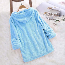 Load image into Gallery viewer, Amiley Women Fall Hoodies,Women Soft Fluffy Fur Hoodie Drawstring Solid Pullover Hooded Sweatshirt (Small, Blue)
