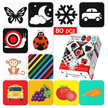 Load image into Gallery viewer, Baby Flash Cards 6 to 12 Months, Black And White Cards for Babies With Holder, Visual Stimulation Cards For Babies, High Contrast Flash Cards For Babies 6-12 Months, Montessori Sensory Toys For Babies
