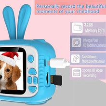 Load image into Gallery viewer, Kids Digital Camera, Kids Video Camera Recorder Shockproof Cameras HD 8 Mega Pixel 2 Inch IPS Screen Kids Mini Camera with 32GB SD for Girls Boys Gifts(Blue)
