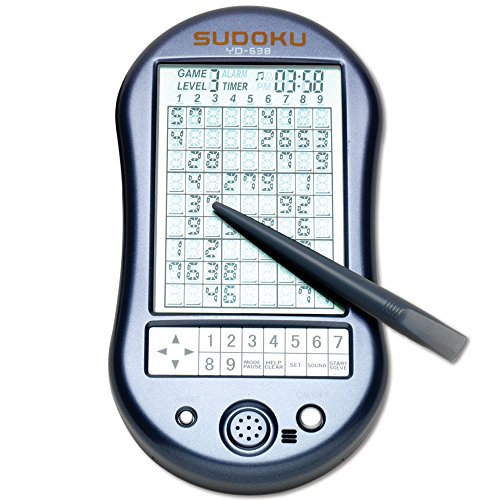 Bits and Pieces - Deluxe Sudoku Handheld Game - Electronic Pocket Size Sudoku Game, LED Screen, Great Gift - Measures 2-3/4
