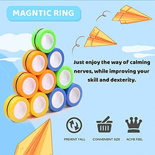 Load image into Gallery viewer, VCOSTORE Magnetic Rings Toys,3 Ring Fidget Spinners, Magnet Finger Game Stress Decompression Magic Ring Game Props for Adults Teens, ADHD, Anxiety (Orange)
