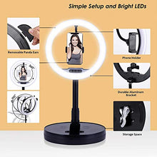 Load image into Gallery viewer, Indigi Halo Ring Light Kit: 10.8&quot; 5500k-2700K Adjustable Temp Dimmable LED Halo Ring Light, Collapsible Stand, Smartphone Mount, Mount for YouTube,TikTok,Self-Portrait Selfie Shooting, USB Powered
