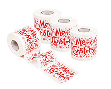 Load image into Gallery viewer, SummitLink Merry Christmas Santa Claus Toilet Paper Tissue Napkin Prank Fun Birthday Party Novelty Gift Idea (RC03) (4 Rolls)
