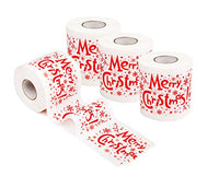 SummitLink Merry Christmas Santa Claus Toilet Paper Tissue Napkin Prank Fun Birthday Party Novelty Gift Idea (RC03) (4 Rolls)