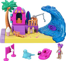 Load image into Gallery viewer, Pocket Pollyville Sunshine Beach Playset, Micro Doll, Animal Figure Great Gift for Ages 4 Years Old &amp; Up
