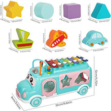 Load image into Gallery viewer, DeXop Baby Toy Musical School Bus,Knocking Piano Car with Shape Puzzles,Sensory Toys for Toddlers 1-3,Educational Learning Gift for Girls and Boys
