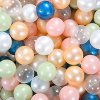 Ball Pit Balls Pack of 100 - Pearl 6 Color BPA&Phthalate Free Non-Toxic Crush Proof Play Balls Soft Plastic Balls for 1 2 3 4 5Years Old Toddlers Baby Kids Birthday Pool Tent Party (2.16inches).