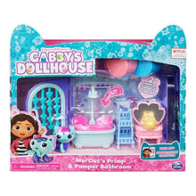 Load image into Gallery viewer, Gabby&#39;s Dollhouse, Primp and Pamper Bathroom with Mercat Figure, 3 Accessories, 3 Furniture and 2 Deliveries, Kids Toys for Ages 3 and up
