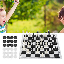 Load image into Gallery viewer, FECAMOS Portable Travel Games Intelligent Toy, Light in Weight 2 in 1 Chess Draughts Set Strong and Durable for Classroom for Children
