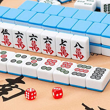Load image into Gallery viewer, Majong Sets, Portable Chinese Mahjong Set of 144 Tiles Chinese Traditional Mahjong Games with Storage Bag, Tablecloth Family Leisure Game Entertainment,Blue,44mm
