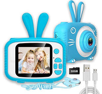 Kids Video Camera,Kids Digital Camera Recorder Shockproof Cameras HD 8 Mega Pixel 2 Inch IPS Screen Kids Mini Camera with 32GB SD for Girls Boys Gifts(Blue)