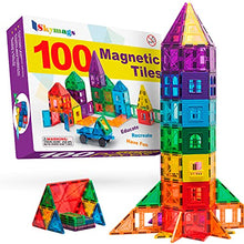 Load image into Gallery viewer, Skymags Magnetic Blocks, Magnet Tiles for Kids, Magnetic Building Blocks 100 Pcs Set Toys for Boys and Girls Ages 3 4 5 6 7 8 Year Old, Educational, Inspirational, Creative Open-Ended Play STEM Toys.
