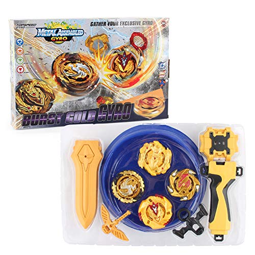Hintbtoy Cool Bey Battle Gyro Burst Battle Evolution Metal Fusion Attack Set with 4D Launcher Grip and Arena
