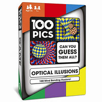 100 PICS Optical Illusions Travel Game - Try 100 Illusions | Flash Cards with Slide Reveal Case | Card Game, Gift, Stocking Stuffer | Hours of Fun for Kids and Adults | Ages 5+