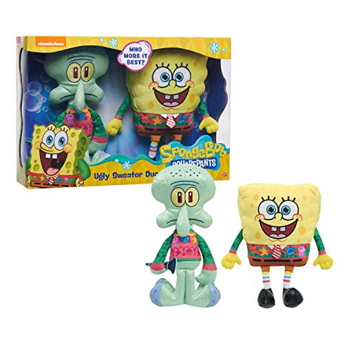 Just Play Spongebob Squarepants Ugly Sweater Duo, Includes Spongebob & Squidward, Amazon Exclusive