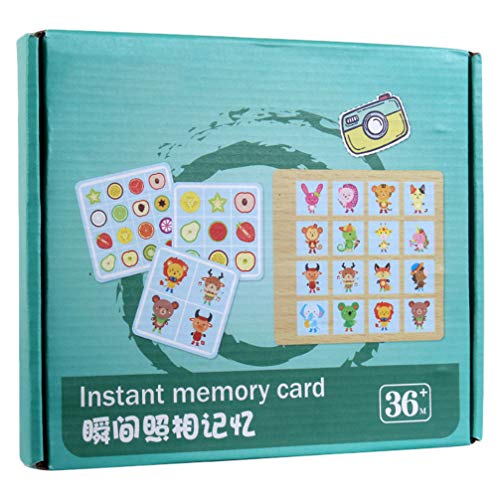 NUOBESTY Memory Game Cards Flash Cards Matching Game Instant Memory Card Toy Logical Train Toys Educational Toys for Kids (Random Color)