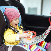 Chibon Car Seat Toys Baby Car Seat Toys for Infants 6 to 12 Months with Mirror | Steering Wheel Toys with Music, Lights & Driving Sounds | Travel Activity Center| Parent and Babys Travel Companion