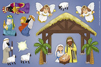 CB Catholic Nativity Manger Scene Magnet Decal Set Classroom Bulk, Pack of 12