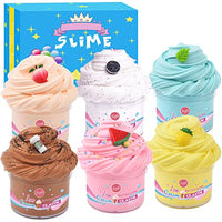 Butter Slime Kit, with Coffee Cup, Peach, Watermelon,Mint Leaf ,Pineapple ,O-REO Slime,Soft and Non-Sticky DIY Toys