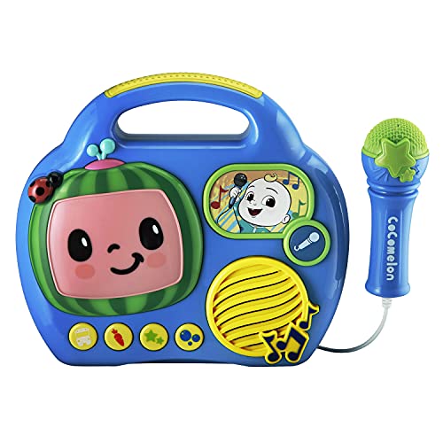 KIDdesigns Cocomelon My First Sing-Along Toddler Boombox with Built in Microphone