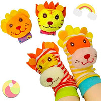 The Season Toys 4pcs Infant Baby Wrist Rattles and Foot Socks Developmental Toys