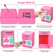 Load image into Gallery viewer, Renvdsa Cartoon Electronic ATM Password Piggy Bank Cash Coin Can Auto Scroll Paper Money Saving Box Gift for Kids (Pink)
