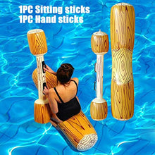 Load image into Gallery viewer, Moonker Summer Outdoor Beach Pool Inflatable Double Beat Swim Log Stick Set (Brown)
