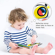 Load image into Gallery viewer, Richgv High Contrast Baby Book, Black and White Baby Toys 0-3 Months Soft Cloth Baby Books Touch and Feel Crinkle Book Activity Books Sensory Toys for Babies 0-3-6-12 Months Infant Stroller Toys
