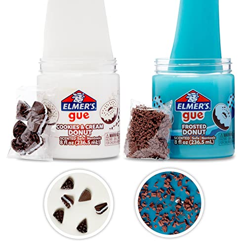 Elmer's GUE Premade, Donut Shop Variety Pack, Scented, Includes Fluffy, Glossy Blue, Slime Add-Ins, 2 Count