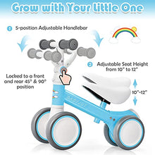 Load image into Gallery viewer, BABY JOY Baby Balance Bike, 6-24 Months Children Walker, No Pedal Infant 4 Wheels Toddler Bicycle with Adjustable Seat, Kids Riding Toys for 1 Year Old Boys Girls, Babys First Birthday Gift, Blue
