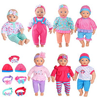 Doll Clothes 7sets Doll Playtime Outfits Clothes Hat Headband for 10 Inch Baby Dolls 12 Inch Baby Dolls