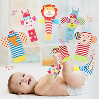 Wrist Rattles Foot Finder Rattle Sock Baby Toy,Rattle Toy,Arm Hand Bracelet Rattle,Feet Leg Ankle Socks,Activity Rattle Present Gift for Newborn Infant Babies Boy Girl Bebe (5 pcs-B)