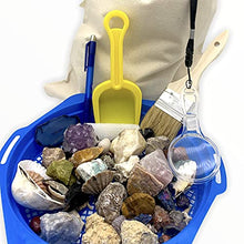 Load image into Gallery viewer, Rock the Top - Rock Collection &amp; Mystery Boxes. Discover 25+ Gemstones, Real Crystals, Break Your Own Geodes, Shark Teeth, &amp; Fossils + Tools. Science &amp; Educational Toys Make for Great Kids Toys.
