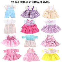 Load image into Gallery viewer, 25 Piece Doll Clothes for 12 13 14 Inch Baby Dolls - Baby Doll Clothes 14 Inch fits Alive Dolls, Bitty Dolls, Include Doll Dress Pants Underwerar and Milk Bottle Umbrella Accessories for Girls Gifts
