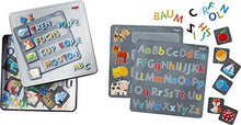 Load image into Gallery viewer, HABA Magnetic Travel Tin Alphabet - 136 Magnetic Pieces with 4 Background Scenes for Ages 5+
