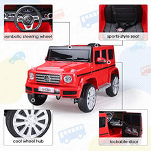 Load image into Gallery viewer, TOBBI 12V Kids Ride On Car,Licensed Mercedes Benz G500,Electric Vehicle car with Remote Control, Music, Horn &amp; LED Lights, Best Gift for Boys &amp; Girls, Red
