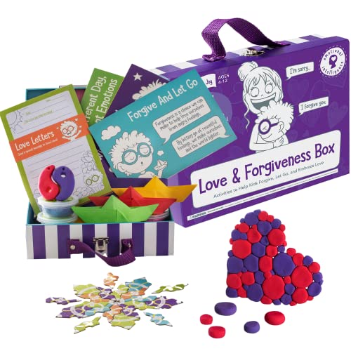 Open The Joy The Love and Forgiveness Box, Activity Box Includes Infinity Feelings Puzzle, 50 Origami Papers, Clay Art Projects, Love Letter Notepad, Cardboard Construction Activity - Ages 4+