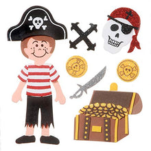Load image into Gallery viewer, Darice Foamies 3-D Glitter 7 Pieces Pirate Stickers
