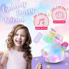 Load image into Gallery viewer, Athoinsu Musical Light up Unicorn Stuffed Animal Soft Furry Plush Toy with LED Night Lights Lullaby Singing Glowing Children&#39;s Day Birthday Valentine&#39;s Day Gifts for Kids Toddler Women,12&#39;&#39;
