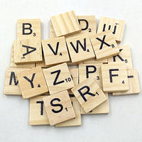 WskLinft 100Pcs Wooden Letters Tiles Preschool Learning Letter ABC Flash Cards Educational Toy