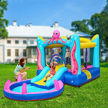 Load image into Gallery viewer, Volowoo Inflatable Water Slide Pool Bounce House,Bounce House Inflatable Jumping Castle Kids Splash Pool Water Slide Jumper Castle for Summer Party (Octopus)
