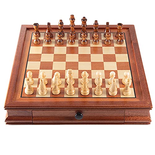 LANHA Magnetic Wooden Chess Set, 16 Inches Travel Chess Board Games Include 2 Extra Queens, for Adults and Kids & Beginner or Tournaments