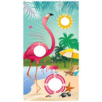 NUOBESTY Cornhole Game Set Toss Bean Bags Sandbag Flags Flamingo Party Accessories for Outdoor Outside Yard